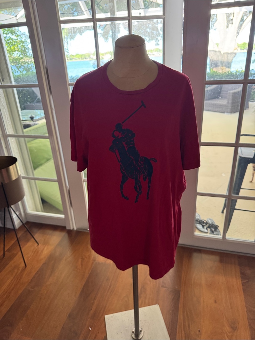 Polo by Ralph Lauren Red Short-Sleeve Crew with Navy Polo Player Graphic